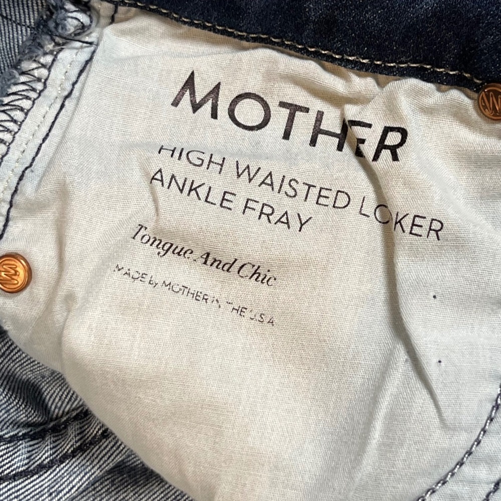 Mother Looker Ankle Fray Jeans Women's Sz 24 Tongue And Chic High Waisted Skinny - Picture 4 of 10